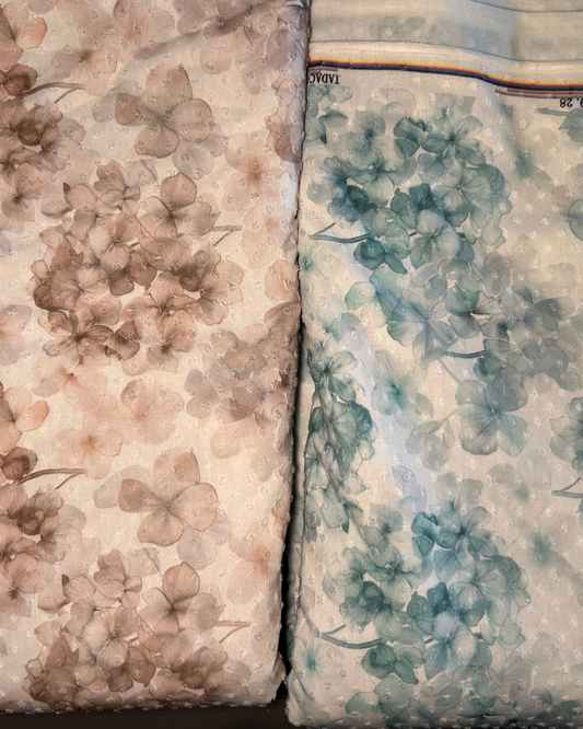 Cluster of Hydrangea. Priced by 1\2 yard.