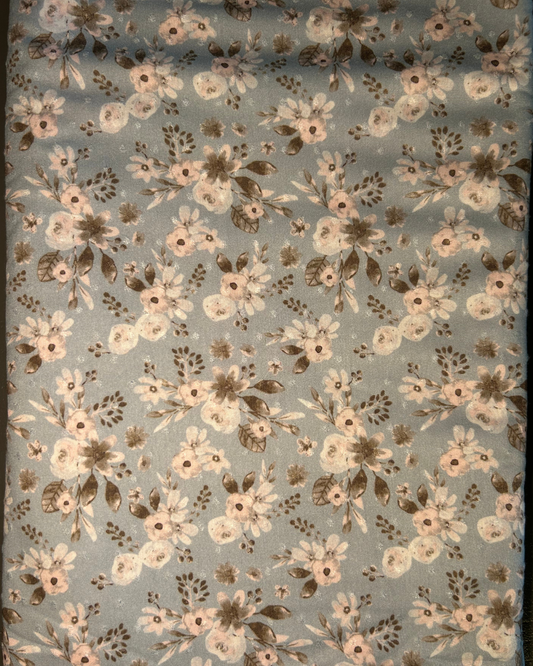 Light Blue with Soft Pink Flowers
