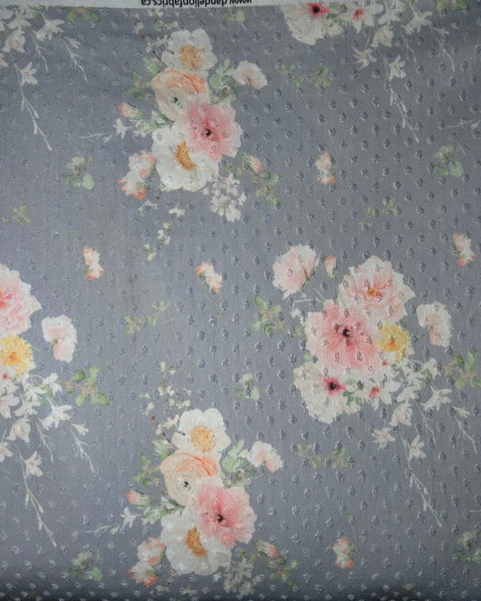 Dusty Purple with Bundle of Flowers