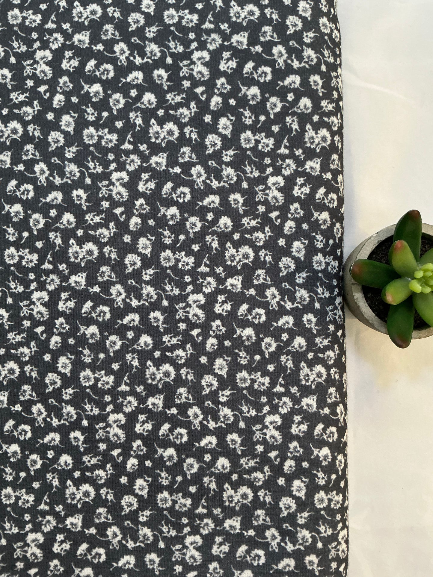 Dark Blue Floral by 1/2 Yard