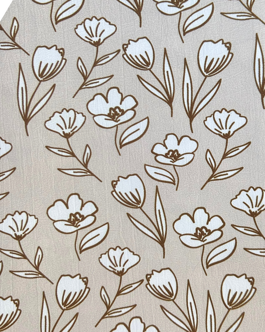 Wildflower on Tan  by 1/2 Yard