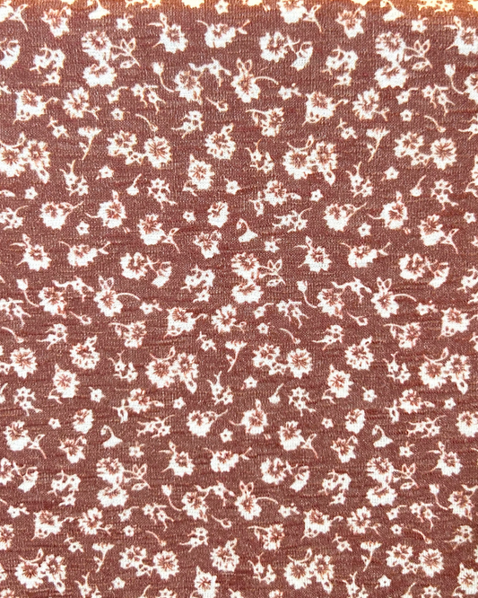 Dusty Orange Floral by 1/2 Yard