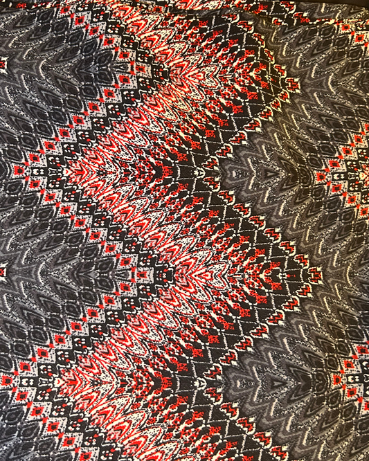 Grey/Red by 1/2 Yard