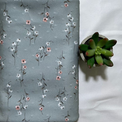 Mini Flowers on Swiss Dot. Priced by 1\2 yard