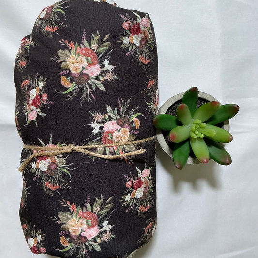 Burgundy Bouquet on Black. 50%off