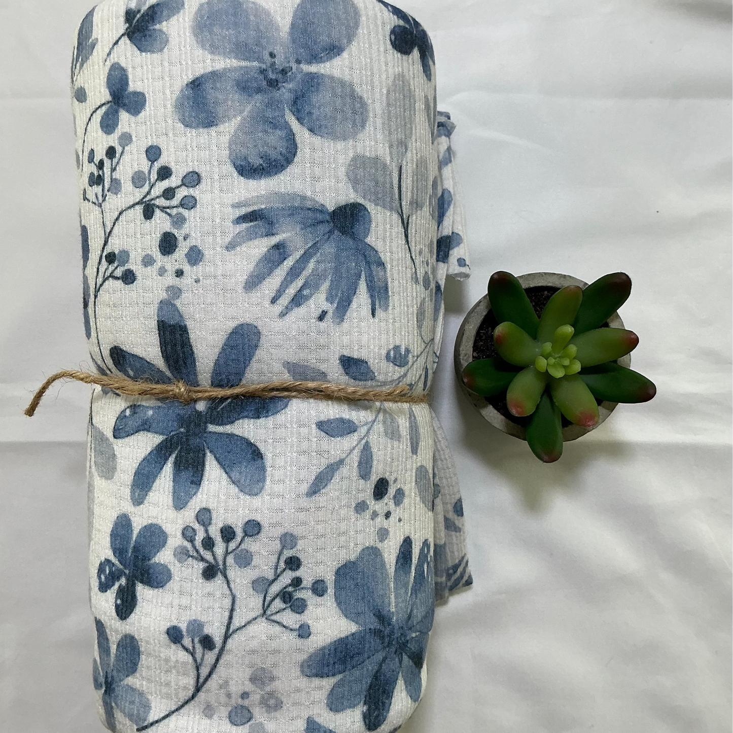 Blue Floral Sweater Knit (50%off)