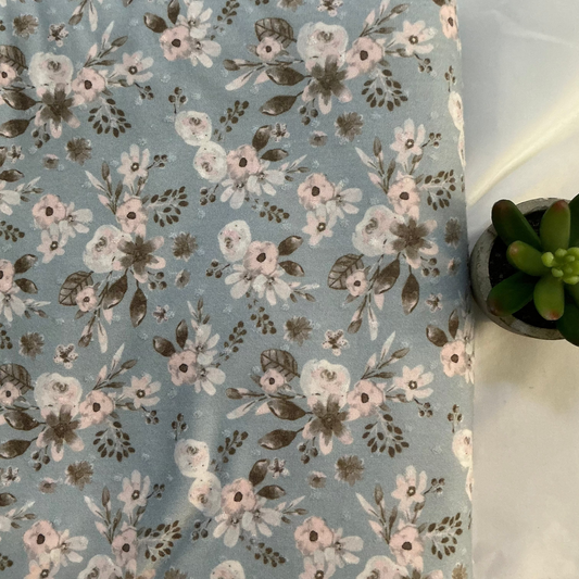 Light Blue with Soft Pink Flowers